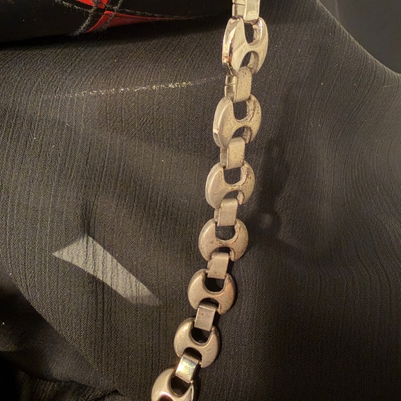 kate spade new york Black Red Colorblock Shoulder Bag Silver Hardware Chain Logo - Picture 8 of 9